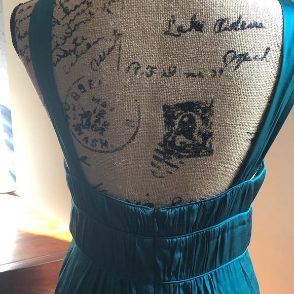 Full-length Teal Silk Dress from Banana Republic - Picture 3 of 4